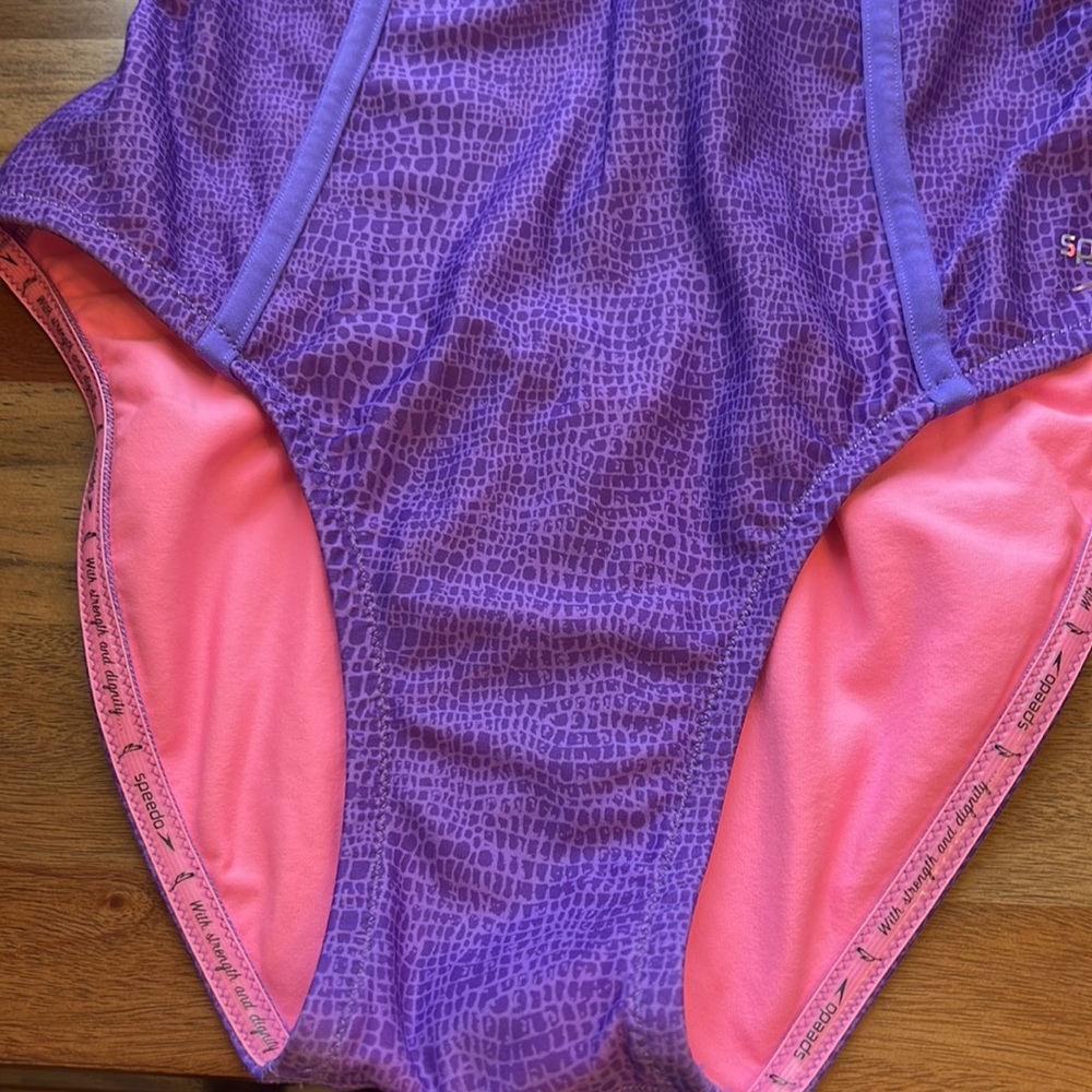 NEW Speedo Missy Franklin Endurance Lite Lilac Purple Reptile One Piece Swim 10 - Picture 3 of 11